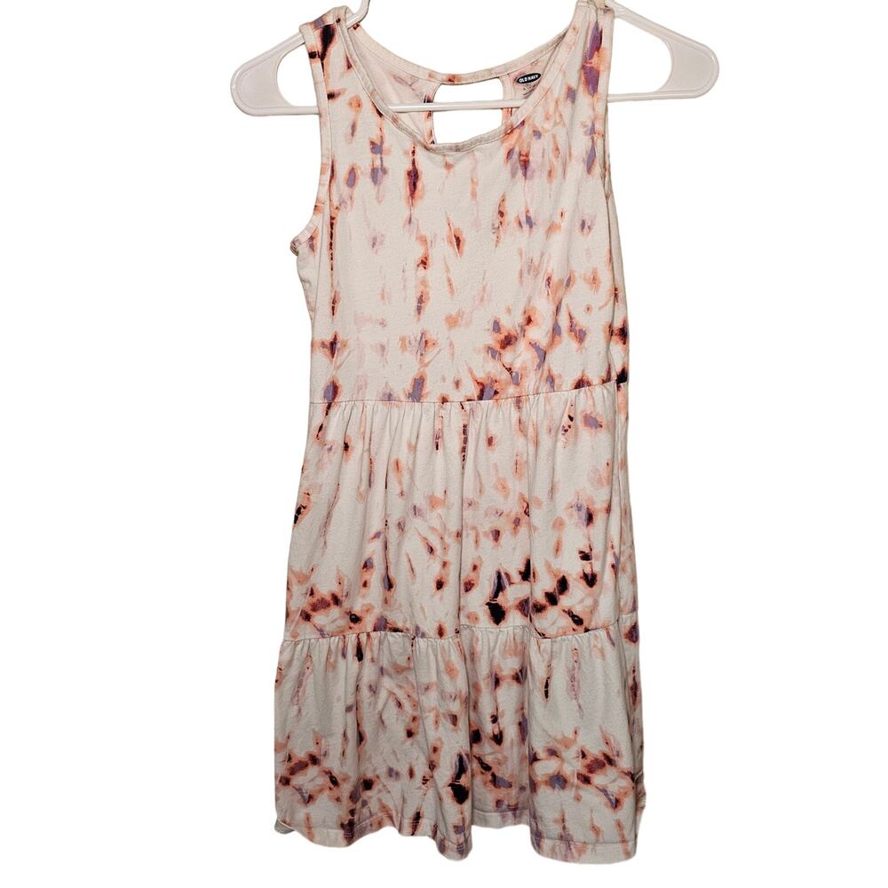 Sleeveless Summer Sun Dress Tiered Tye Dye Comfy Soft Beach Midi Girl XL 14-16
